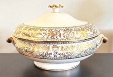 WEDGWOOD FLORENTINE GOLD TUREEN COVERED VEGETABLE DISH W4219