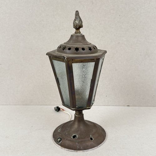 Brass lantern table lamp - brass,