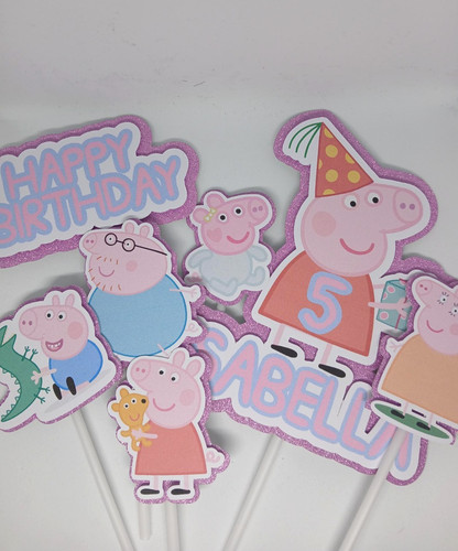 Peppa pig birthday cake - pig, topper