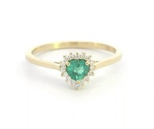 18k Gold, Heart-Shaped Emerald