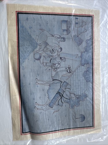 Vintage indian gouache silk - vintage,