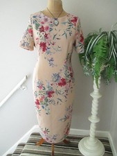 BEAUTIFUL MARKS AND SPENCER BLUSH FLORAL DRESS SIZE 16 BNWT