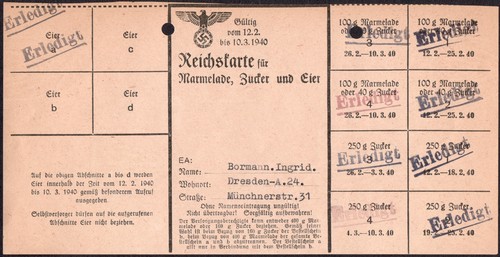 Food rations coupons 1940 - ,
