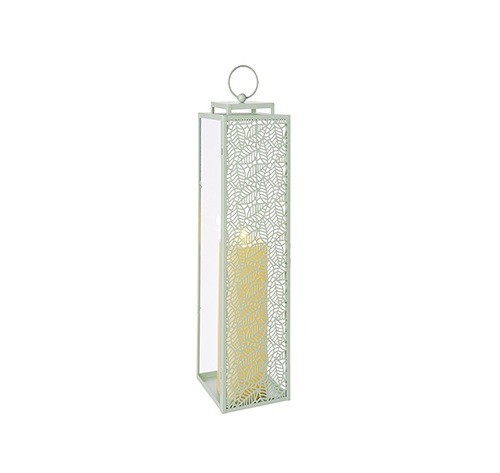 Metal and glass lantern - and, green