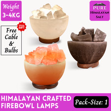 Himalayan Salt Lamp Firebowl 6 Inch Shape Rock Salt With Chunks Healing Light