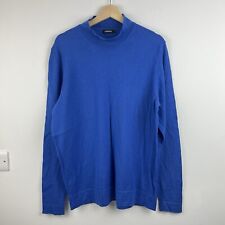 J Lindeberg Merino Wool Jumper Mens XXL 2XL Blue Golf Pullover Sweater Mock Neck