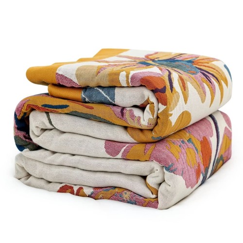 Boho cotton throw blanket - cotton,
