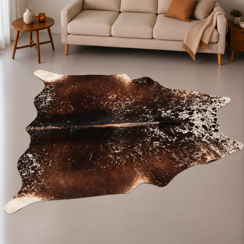 Genuine brown white cowhide - genuine,