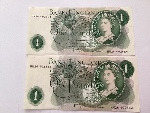 Two old bank england 1 - two, £1