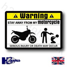 Funny MX Dirt Bike Motorcycle Warning Sticker Decal 80x53mm RMZ YZ Kawasaki KX