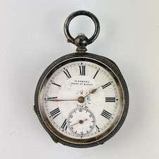 Antique Swiss Buren Solid Silver Fob Watch For H Samuel 39mm Not Working