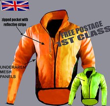 CYCLING JACKET Hi Viz HIGHLY VISIBLE WINDPROOF WATERPROOF BREATHABLE RIDING WALK