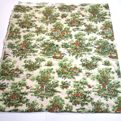 Hunting fishing toile fabric - hunting,