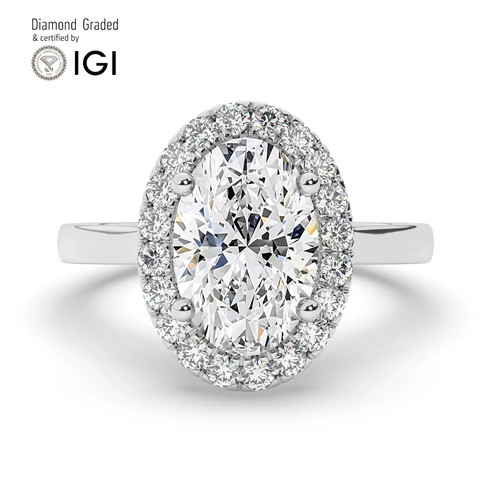 Oval diamond engagement ring - oval,