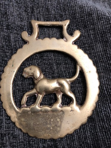 Horse brass with - horse, dog