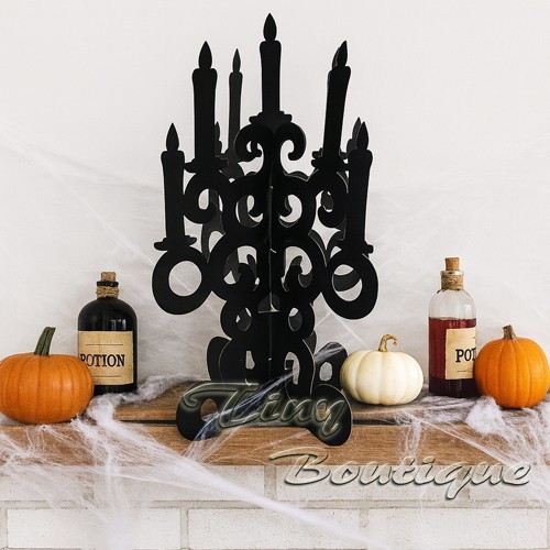 Halloween black candelabra - black,