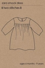 Two Stitches Sewing Pattern Zara Smock Dress Baby, Kids 6 Months to 9 Years