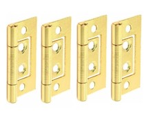 4 x Flush Door Hinges ZINC or