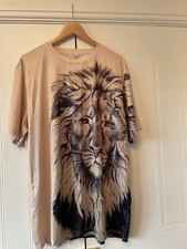 Lion 3D Graphic Print Double-sided T-shirt XXXL