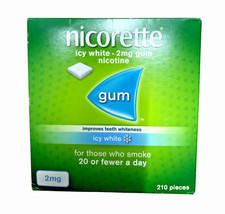 Nicorette Nicotine 2mg | Sugar Free Icy White Gum - 210 Pieces | Exp 2026/2027