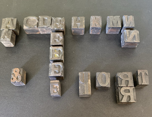 Vintage dark wooden - wooden, letter