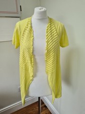 Betty Jackson Debenhams Cardigan Size 12 Linen Blend Lemon Perfect Condition