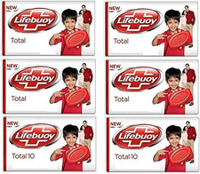 6 X Bars of Lifebuoy Total Action Family Soap Bar Deep Cleansing Hand Body Soap