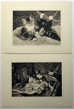Playful Kittens set , By Henriette Ronner ( 1821 -1909 )reproduction print