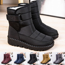 Womens Winter Warm Non-slip Boots Ladies Fur Lined Waterproof Snow Ankle ShoesUK