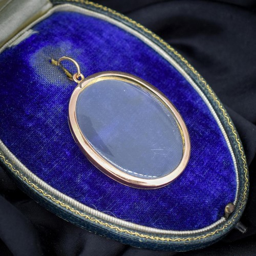 Antique oval glass 9ct - oval, gold