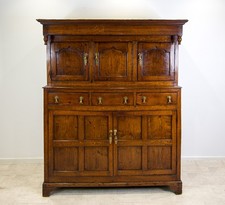 Antique Welsh Oak Deuddarn / Court Cupboard