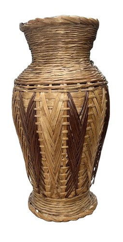 Vintage floor vase - vintage, woven