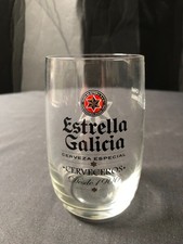 ESTRELLA GALICIA, Half Pint Glass, 10oz, genuine, home bar, Spain, Espagne