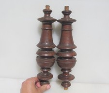 Victorian Turned Wooden Columns Old Legs Wood Baluster Stairs Antique 12"H