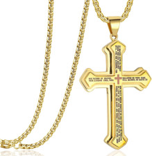 Gold Cross Large Lords Prayer