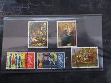 1 X USED 2 LINE STAMP STOCK CARD  WITH 5 PRE DECIMAL  GB STAMPS ( USED )