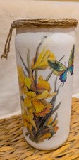 Large UK hand decoupaged glass