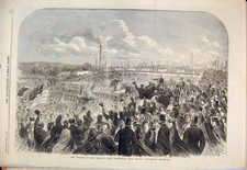 Original Old Antique Print