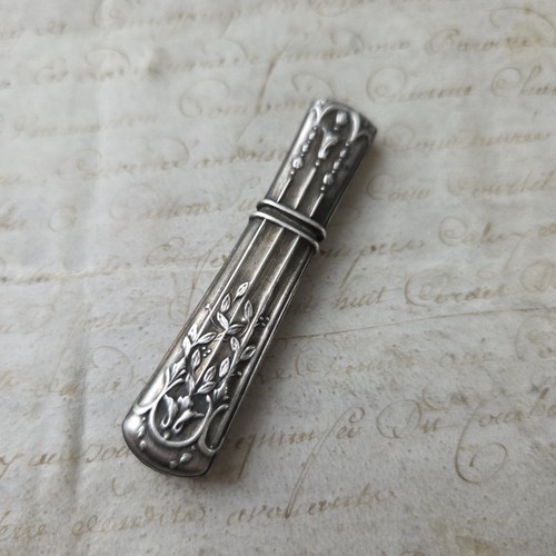 Antique silver needle case - antique,