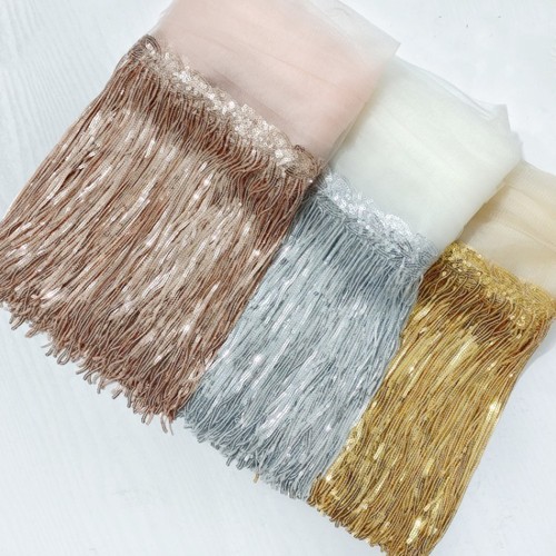 22cm sequinned leaves tassel - 22cm,