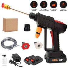 Cordless Car Washer Jet 2 Battery High Pressure Portable Water Cleaner Gun Used