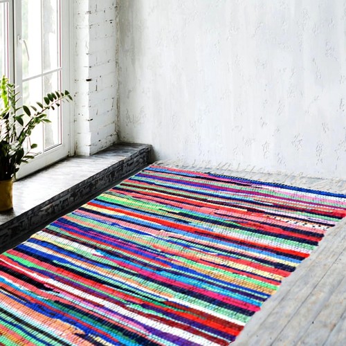 Handmade chindi rag rug - handmade,