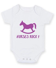 Horses Rock ROMPER BABY GROW BABY VEST GIFT PRESENT