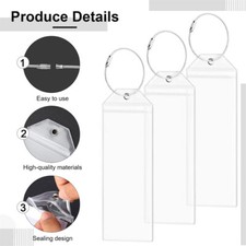 UK 10PCS Cruise Ship Luggage Tags Holders Zip Pouch Keyring Steel Wire Cable