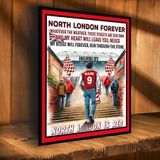 Personalised Arsenal Football Fan Watercolour Stadium Metal Wall Sign SFS02