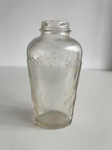 Vintage brylcreem glass bottle - glass,