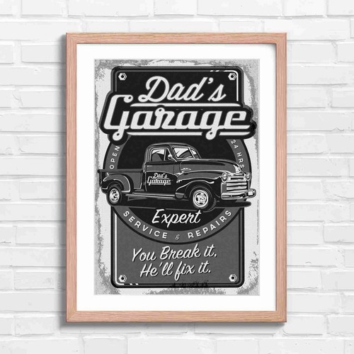 Vintage dad garage truck - dad's,