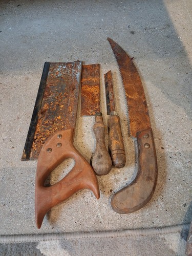 Vintage saws wooden handle - saws,