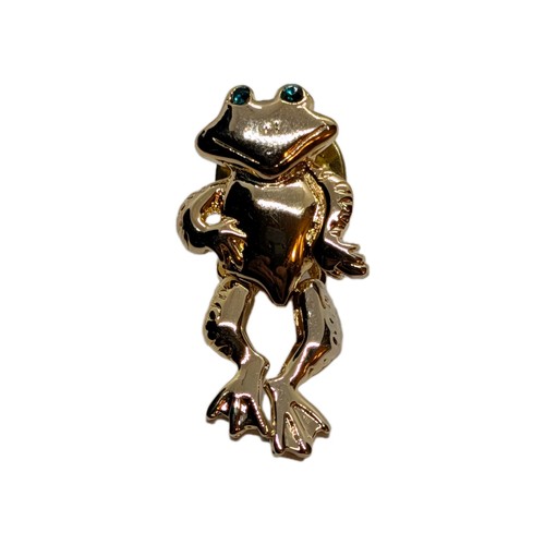 Articulated gold tone frog - gold,