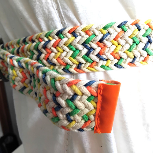 Colourful cream orange blue